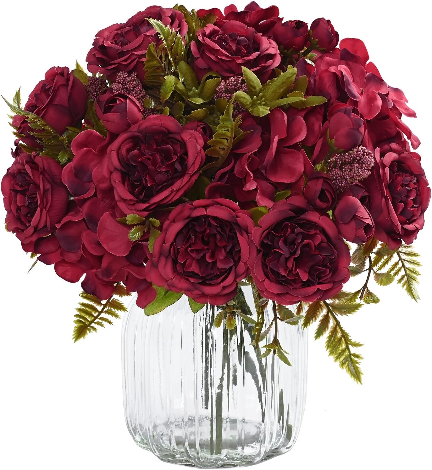 2 Packs Peonies Artificial Flowers, Mixed Pink Artificial Peonies, Silk Peonies Flowers Fake Peonies Artificial Flowers Peonies Bouquet for Centerpiece Table Wedding Party Home Decor