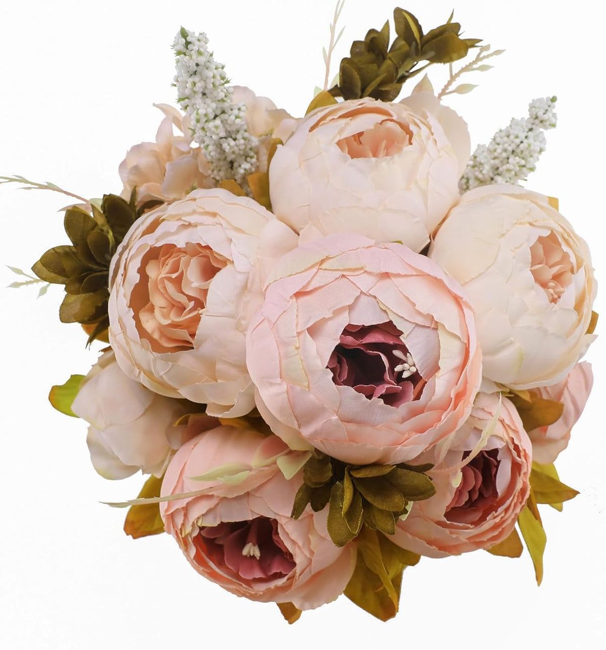 2 Packs Peonies Artificial Flowers Vintage Faux Peony Bouquet Fake Flower for Vase Silk Floral Arrangements for Table Centerpiece Wedding Decoration Indoor Home Decor