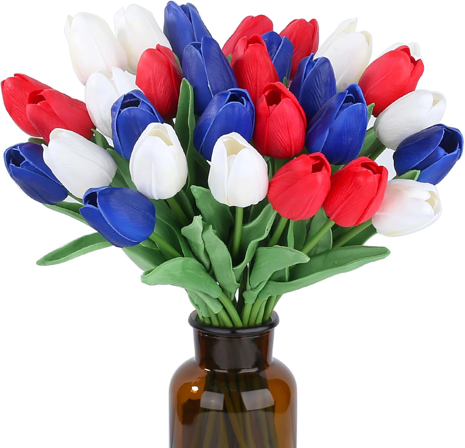 15pcs Fake Tulips Artificial Flowers Real Touch Pink 14" PU Flower for Home Kitchen Decor Spring Easter Wedding Bouquet Decorations Office Valentine's Day Gifts(Light Pink)