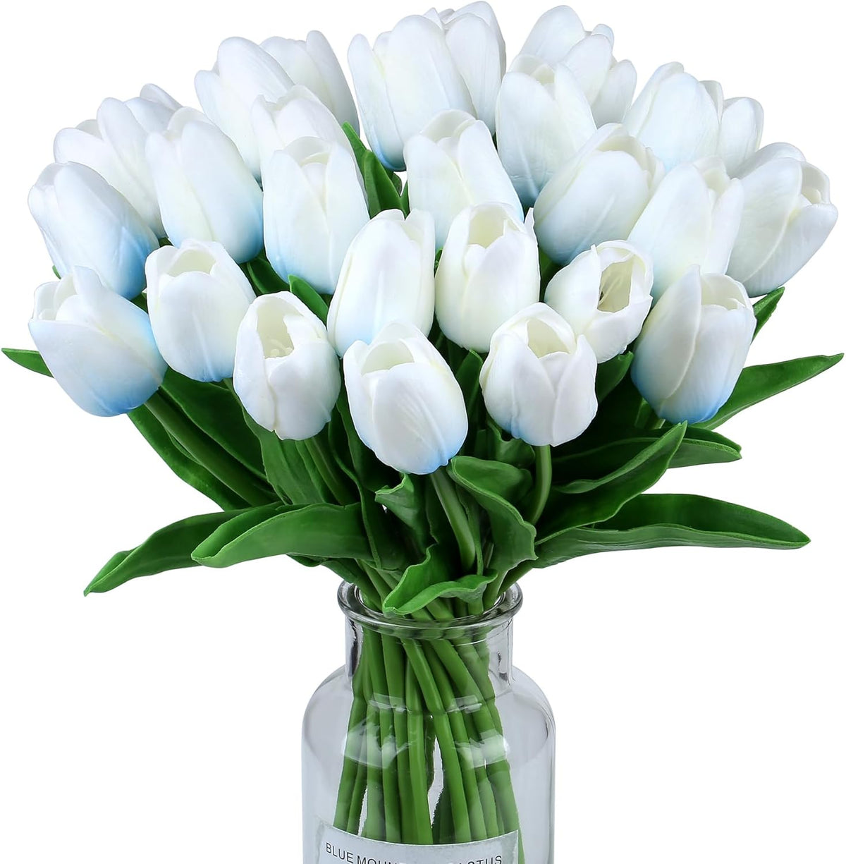 15pcs Fake Tulips Artificial Flowers Real Touch Pink 14" PU Flower for Home Kitchen Decor Spring Easter Wedding Bouquet Decorations Office Valentine's Day Gifts(Light Pink)