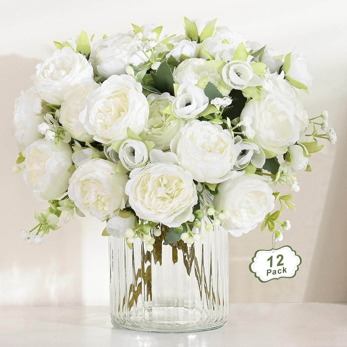 2 Packs Peonies Artificial Flowers, Mixed Pink Artificial Peonies, Silk Peonies Flowers Fake Peonies Artificial Flowers Peonies Bouquet for Centerpiece Table Wedding Party Home Decor