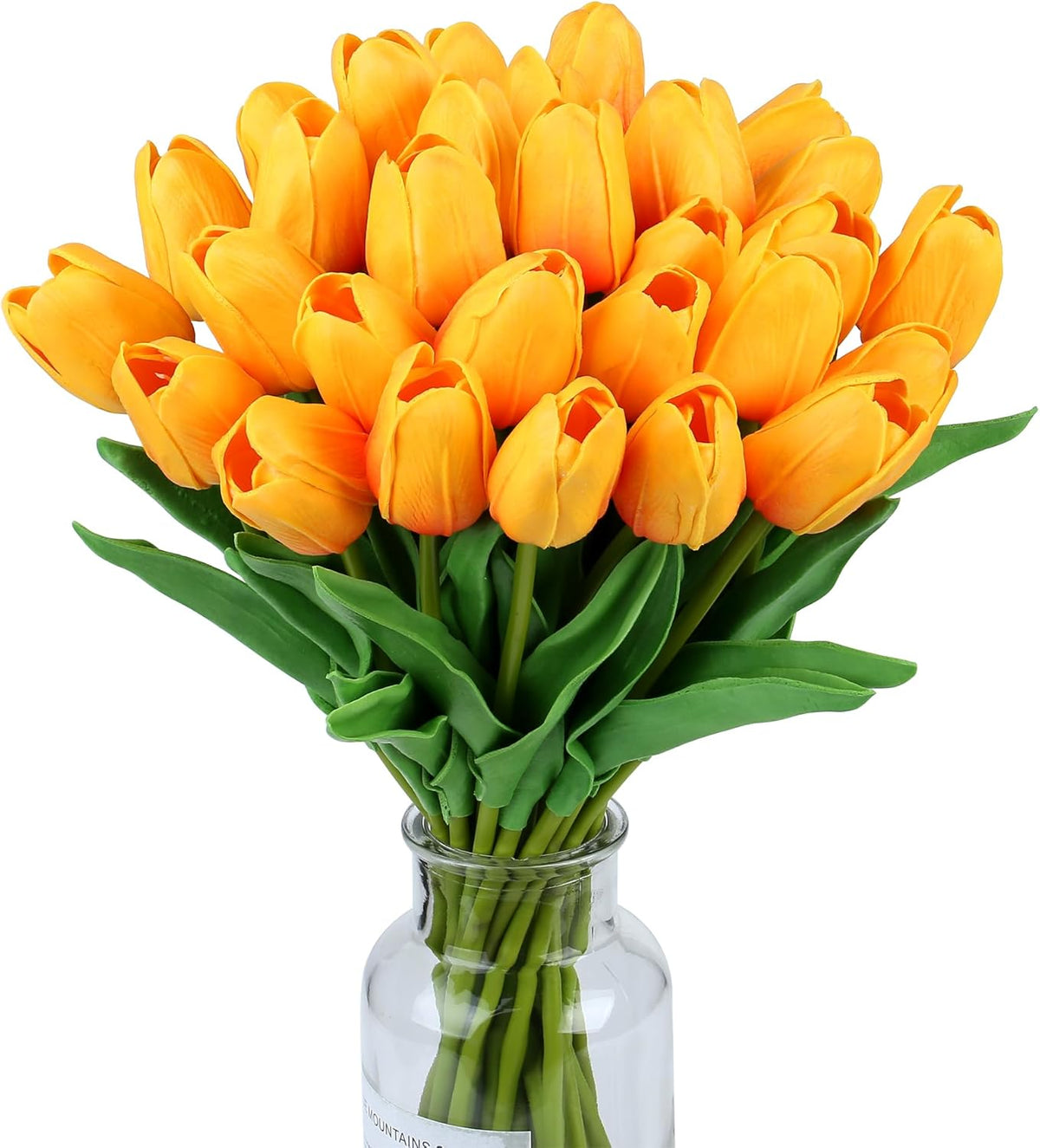 15pcs Fake Tulips Artificial Flowers Real Touch Pink 14" PU Flower for Home Kitchen Decor Spring Easter Wedding Bouquet Decorations Office Valentine's Day Gifts(Light Pink)