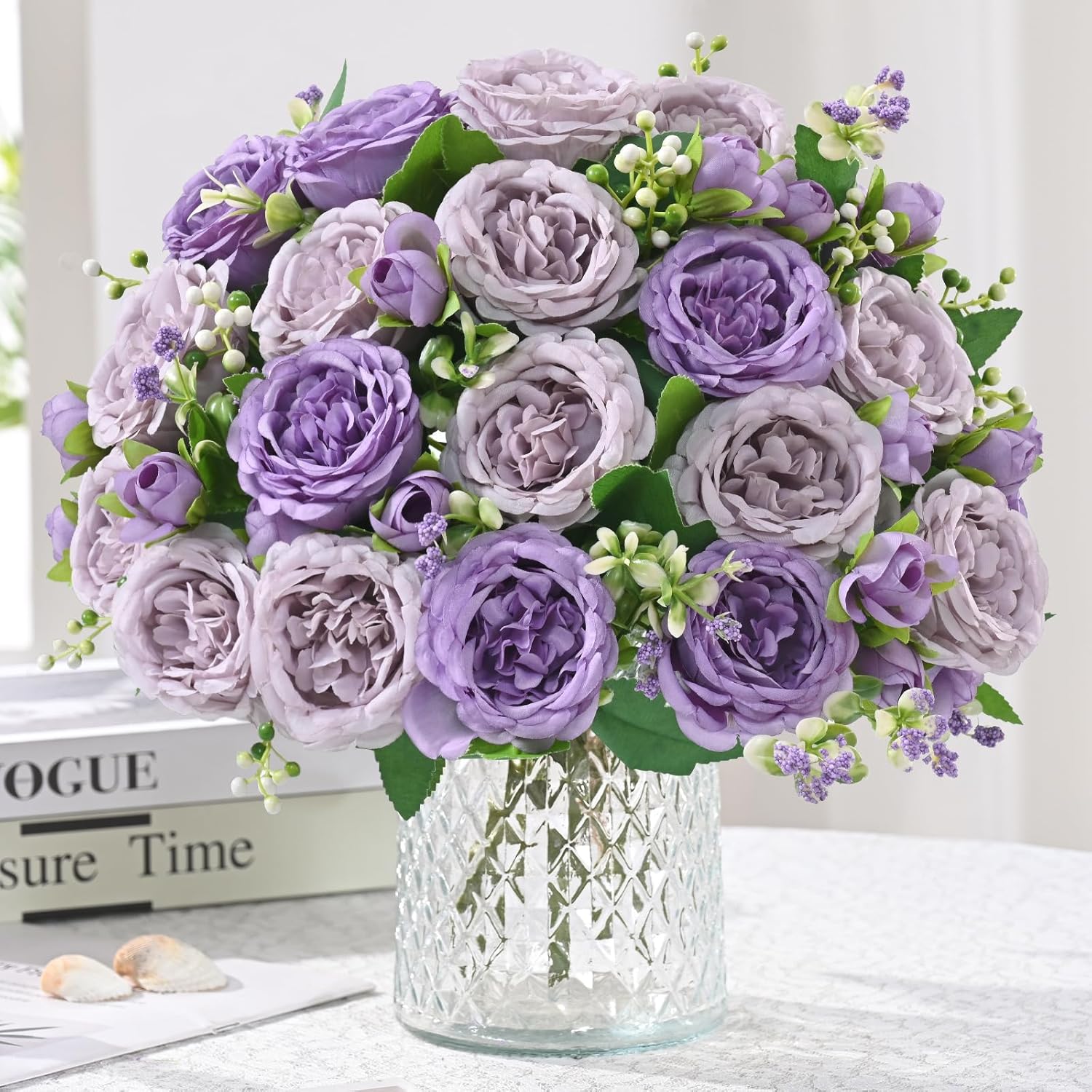 2 Packs Peonies Artificial Flowers, Mixed Pink Artificial Peonies, Silk Peonies Flowers Fake Peonies Artificial Flowers Peonies Bouquet for Centerpiece Table Wedding Party Home Decor