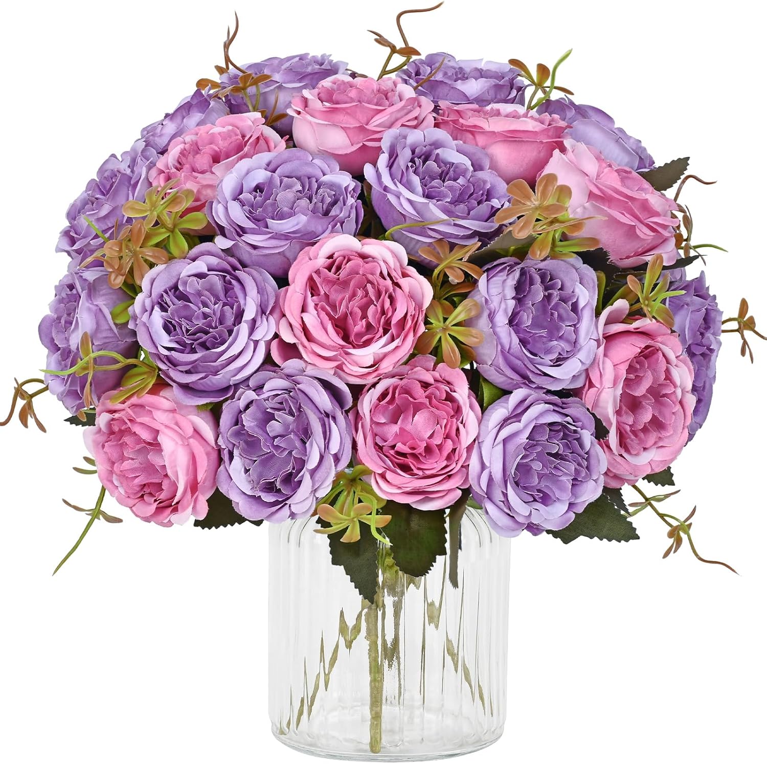 2 Packs Peonies Artificial Flowers, Mixed Pink Artificial Peonies, Silk Peonies Flowers Fake Peonies Artificial Flowers Peonies Bouquet for Centerpiece Table Wedding Party Home Decor